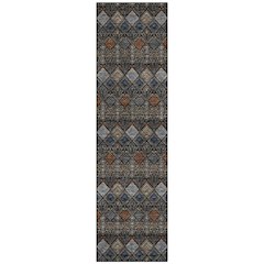 Machine Washable Indoor/Outdoor Chantille ACN2487 Black 2'3" x 7'6" Runner Rug