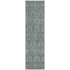 Machine Washable Indoor/Outdoor Chantille ACN2487 Teal 2'3" x 7'6" Runner Rug