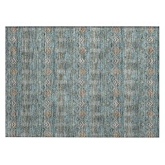 Machine Washable Indoor/Outdoor Chantille ACN2487 Teal 1'8" x 2'6" Rug