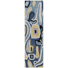 Machine Washable Indoor/Outdoor Chantille ACN2488 Blue 2'3" x 7'6" Runner Rug