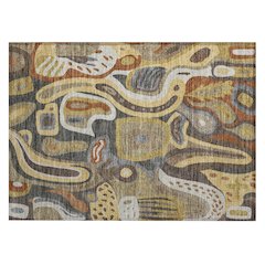 Machine Washable Indoor/Outdoor Chantille ACN2488 Brown 1'8" x 2'6" Rug