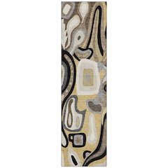 Machine Washable Indoor/Outdoor Chantille ACN2488 Gold 2'3" x 7'6" Runner Rug