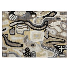 Machine Washable Indoor/Outdoor Chantille ACN2488 Gold 1'8" x 2'6" Rug