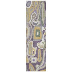 Machine Washable Indoor/Outdoor Chantille ACN2488 Purple 2'3" x 7'6" Runner Rug