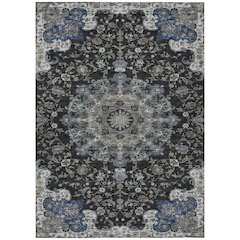 Machine Washable Indoor/Outdoor Chantille ACN2489 Black 2'6" x 3'10" Rug