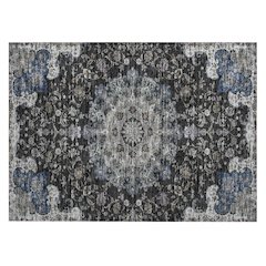 Machine Washable Indoor/Outdoor Chantille ACN2489 Black 1'8" x 2'6" Rug