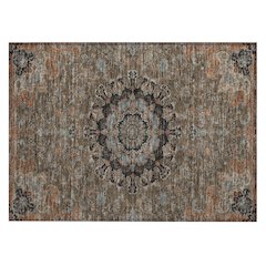 Machine Washable Indoor/Outdoor Chantille ACN2489 Brown 1'8" x 2'6" Rug