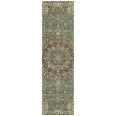 Machine Washable Indoor/Outdoor Chantille ACN2489 Green 2'3" x 7'6" Runner Rug