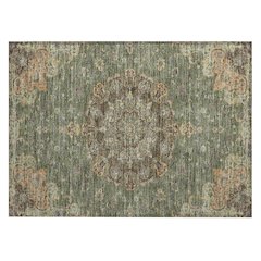 Machine Washable Indoor/Outdoor Chantille ACN2489 Green 1'8" x 2'6" Rug
