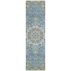 Machine Washable Indoor/Outdoor Chantille ACN2489 Teal 2'3" x 7'6" Runner Rug