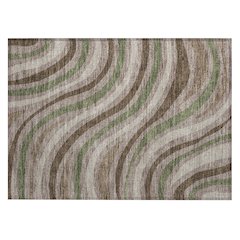 Machine Washable Indoor/Outdoor Chantille ACN2490 Brown 1'8" x 2'6" Rug