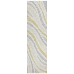 Machine Washable Indoor/Outdoor Chantille ACN2490 Ivory 2'3" x 7'6" Runner Rug