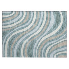 Machine Washable Indoor/Outdoor Chantille ACN2490 Teal 1'8" x 2'6" Rug