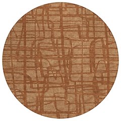 Machine Washable Indoor/Outdoor Chantille ACN2491 Orange 8' x 8' Round Rug