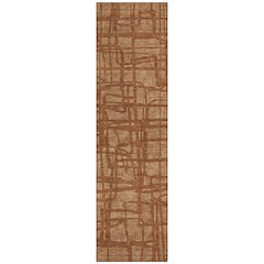 Machine Washable Indoor/Outdoor Chantille ACN2491 Orange 2'3" x 7'6" Runner Rug