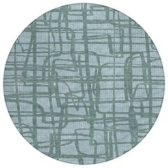 Machine Washable Indoor/Outdoor Chantille ACN2491 Teal 8' x 8' Round Rug