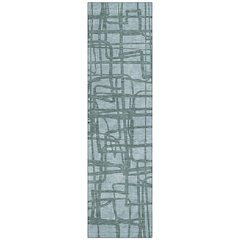 Machine Washable Indoor/Outdoor Chantille ACN2491 Teal 2'3" x 7'6" Runner Rug