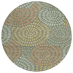 Machine Washable Indoor/Outdoor Chantille ACN2492 Green 8' x 8' Round Rug