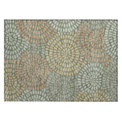 Machine Washable Indoor/Outdoor Chantille ACN2492 Green 1'8" x 2'6" Rug