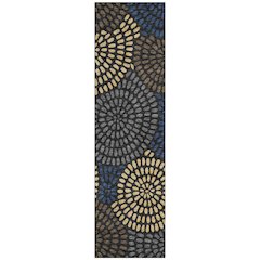 Machine Washable Indoor/Outdoor Chantille ACN2492 Black 2'3" x 7'6" Runner Rug