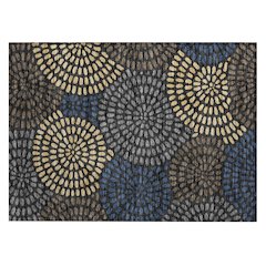 Machine Washable Indoor/Outdoor Chantille ACN2492 Black 1'8" x 2'6" Rug