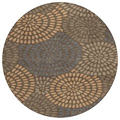 Machine Washable Indoor/Outdoor Chantille ACN2492 Brown 8' x 8' Round Rug