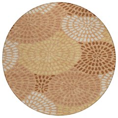 Machine Washable Indoor/Outdoor Chantille ACN2492 Orange 8' x 8' Round Rug