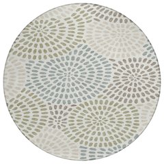 Machine Washable Indoor/Outdoor Chantille ACN2492 Ivory 8' x 8' Round Rug