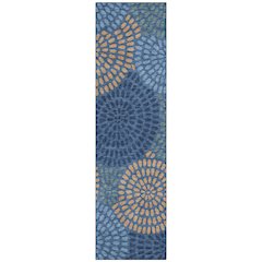 Machine Washable Indoor/Outdoor Chantille ACN2492 Blue 2'3" x 7'6" Runner Rug