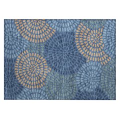 Machine Washable Indoor/Outdoor Chantille ACN2492 Blue 1'8" x 2'6" Rug