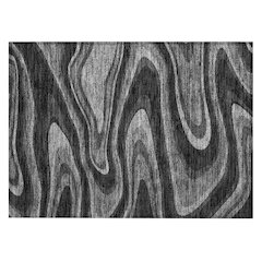 Machine Washable Indoor/Outdoor Chantille ACN2493 Black 1'8" x 2'6" Rug