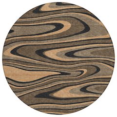 Machine Washable Indoor/Outdoor Chantille ACN2493 Brown 8' x 8' Round Rug