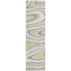 Machine Washable Indoor/Outdoor Chantille ACN2493 Ivory 2'3" x 7'6" Runner Rug