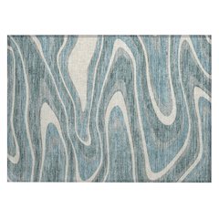 Machine Washable Indoor/Outdoor Chantille ACN2493 Teal 1'8" x 2'6" Rug