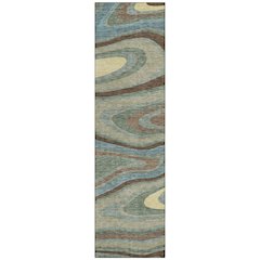 Machine Washable Indoor/Outdoor Chantille ACN2494 Green 2'3" x 7'6" Runner Rug