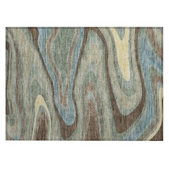 Machine Washable Indoor/Outdoor Chantille ACN2494 Green 1'8" x 2'6" Rug