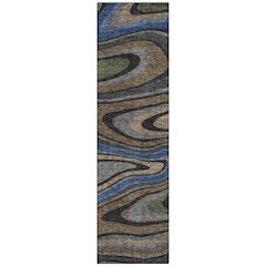 Machine Washable Indoor/Outdoor Chantille ACN2494 Black 2'3" x 7'6" Runner Rug