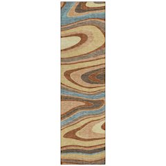 Machine Washable Indoor/Outdoor Chantille ACN2494 Gold 2'3" x 7'6" Runner Rug