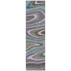 Machine Washable Indoor/Outdoor Chantille ACN2494 Purple 2'3" x 7'6" Runner Rug