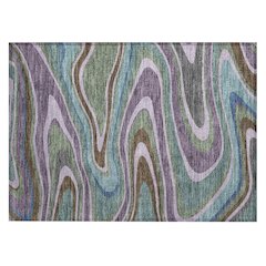 Machine Washable Indoor/Outdoor Chantille ACN2494 Purple 1'8" x 2'6" Rug