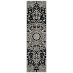 Machine Washable Indoor/Outdoor Chantille ACN2495 Black 2'3" x 7'6" Runner Rug