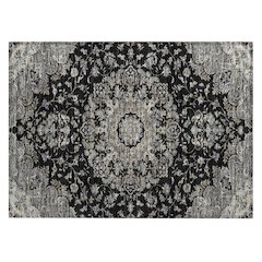 Machine Washable Indoor/Outdoor Chantille ACN2495 Black 1'8" x 2'6" Rug