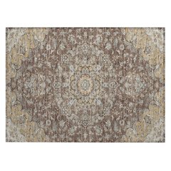 Machine Washable Indoor/Outdoor Chantille ACN2495 Brown 1'8" x 2'6" Rug