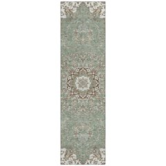 Machine Washable Indoor/Outdoor Chantille ACN2495 Green 2'3" x 7'6" Runner Rug