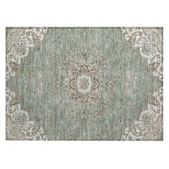 Machine Washable Indoor/Outdoor Chantille ACN2495 Green 1'8" x 2'6" Rug