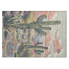 Machine Washable Indoor/Outdoor Chantille ACN2496 Green 1'8" x 2'6" Rug