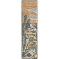 Machine Washable Indoor/Outdoor Chantille ACN2496 Orange 2'3" x 7'6" Runner Rug