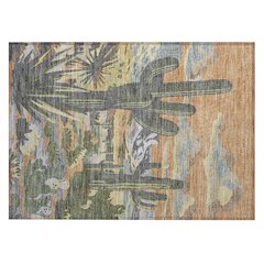 Machine Washable Indoor/Outdoor Chantille ACN2496 Orange 1'8" x 2'6" Rug