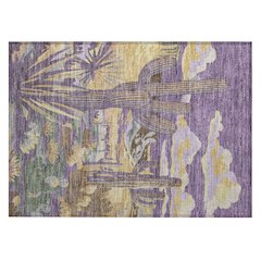 Machine Washable Indoor/Outdoor Chantille ACN2496 Purple 1'8" x 2'6" Rug