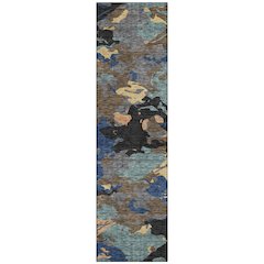 Machine Washable Indoor/Outdoor Chantille ACN2497 Black 2'3" x 7'6" Runner Rug